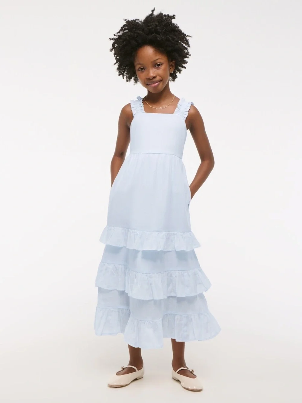 abercrombie kids Pale Blue Ruffle Tiered Sundress